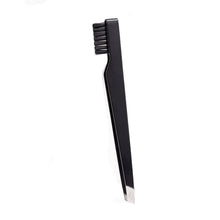 Load image into Gallery viewer, Stainless Steel 2-in-1 Brush Eyebrow Clip Brush Diagonal Tweezers Eyebrow Trimming Hair Removal Beard Beauty Tool