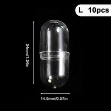 Load image into Gallery viewer, Mini Portable 10Pcs Big Size Hollow Capsules Empty Pill Capsule Medicine Capsule Transparent Empty Capsules Box