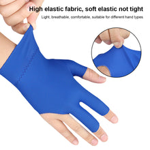 Load image into Gallery viewer, 1PC Three-Finger Billiard Gloves With Non-Slip Pad High Elastic Breathable Sports Gloves For Left Hand Billiard Supplies