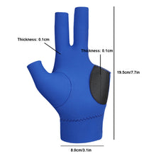 Load image into Gallery viewer, 1PC Three-Finger Billiard Gloves With Non-Slip Pad High Elastic Breathable Sports Gloves For Left Hand Billiard Supplies