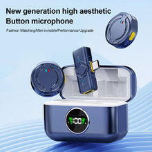 Load image into Gallery viewer, Wireless Button Microphone With Magnetic Back Clip Live Intelligent Noise Reduction Radio Microphone Lightning Type-C Interface
