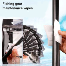 Load image into Gallery viewer, 1Pack /10PCS Fishing Gear Maintenance Wipes With Maintenance Oil Independent Packaging Lubrication Anti-Wear Fishing Gear