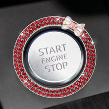 Load image into Gallery viewer, Car Start Ignition Engine Button Ring Bowknot Ignition Ring Rhinestone Design Car Ignition Button Decoration Ring