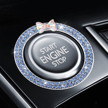Load image into Gallery viewer, Car Start Ignition Engine Button Ring Bowknot Ignition Ring Rhinestone Design Car Ignition Button Decoration Ring