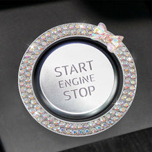 Load image into Gallery viewer, Car Start Ignition Engine Button Ring Bowknot Ignition Ring Rhinestone Design Car Ignition Button Decoration Ring