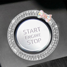 Load image into Gallery viewer, Car Start Ignition Engine Button Ring Bowknot Ignition Ring Rhinestone Design Car Ignition Button Decoration Ring