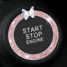 Load image into Gallery viewer, Crystal Car Onekey Start Button Decoration Ring with Diamond Rhinestone Circle Start Stop Switch Ring Car Interior Accessories