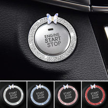 Load image into Gallery viewer, Crystal Car Onekey Start Button Decoration Ring with Diamond Rhinestone Circle Start Stop Switch Ring Car Interior Accessories