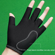 Load image into Gallery viewer, 1PC Professional Half Finger Billiard Gloves For Left Hand Breathable Wear Resistant Ice Silk Gloves With Non-Slip Gasket Self-Adhesive Cloth Fixed