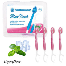 Load image into Gallery viewer, 10pcs/box Mini Disposable Bursting Bead Toothbrush Multifunctional Portable Oral Cleaning No Mouthwash Dental Floss Toothbrush