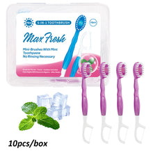 Load image into Gallery viewer, 10pcs/box Mini Disposable Bursting Bead Toothbrush Multifunctional Portable Oral Cleaning No Mouthwash Dental Floss Toothbrush