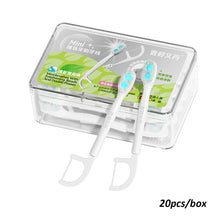 Load image into Gallery viewer, 20pcs/box Mini Disposable Double Bursting Bead Toothbrush Portable Multifunctional Oral Cleaning Double Dental Floss Toothbrush