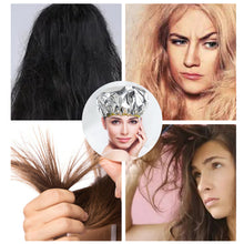 Load image into Gallery viewer, Tin Foil Thermostatic Hair Mask Cap Self-heating Steam Hair Care Cap Lightweight Washable Elastic Hairdressing Cap Hair Care Tool