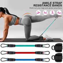 Load image into Gallery viewer, Elastic Ankle Resistance Bands Ankle Strap Hip Leg Strength Pull Rope Fitness Training Home Yoga Pilate Crossfit Workout Gym Equipment