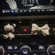 Load image into Gallery viewer, Car Air Freshener Holder Bowknot Bear Shape Gypsum Fragrant Stone Auto Air Outlet Freshener Perfume Clip for Car
