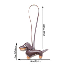 Load image into Gallery viewer, Car Ornament Dachshund Dog Keychain Fashion PU Dog Keychains For Women Bag Pendant Jewelry Trinket Key Ring Key Holder Gift