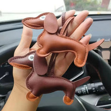 Load image into Gallery viewer, Car Ornament Dachshund Dog Keychain Fashion PU Dog Keychains For Women Bag Pendant Jewelry Trinket Key Ring Key Holder Gift