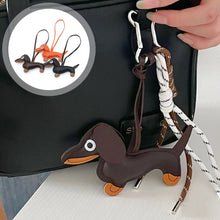 Load image into Gallery viewer, Car Ornament Dachshund Dog Keychain Fashion PU Dog Keychains For Women Bag Pendant Jewelry Trinket Key Ring Key Holder Gift