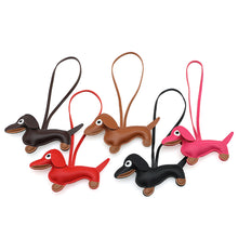 Load image into Gallery viewer, Car Ornament Dachshund Dog Keychain Fashion PU Dog Keychains For Women Bag Pendant Jewelry Trinket Key Ring Key Holder Gift