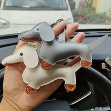 Load image into Gallery viewer, Car Ornament Dachshund Dog Keychain Fashion PU Dog Keychains For Women Bag Pendant Jewelry Trinket Key Ring Key Holder Gift