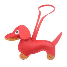Load image into Gallery viewer, Car Ornament Dachshund Dog Keychain Fashion PU Dog Keychains For Women Bag Pendant Jewelry Trinket Key Ring Key Holder Gift