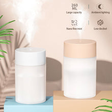 Load image into Gallery viewer, 260ML Poratable Car Interior Humidifier Diffuser Without Oil Mute Quite Humidier Car USB For Home HouseWith Light Mini Automatic Humidifier