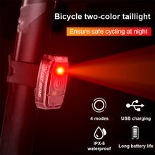 Load image into Gallery viewer, 1PC Bicycle Two-Color Energy-Saving Taillight Mini Night Riding Warning Light USB Charging Riding Accessories