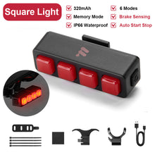 Load image into Gallery viewer, 1PC Mountain Bike Highlight Intelligent Taillight Night Riding Long Endurance Warning Brake Light Bicycle Accessories
