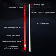 Load image into Gallery viewer, 1PC 147CM 10.3MM 1/2 Split Birch Billiard Cue With Winding Non-Slip Grip 13-Tooth Interface Design Billiard Supplies