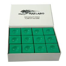 Load image into Gallery viewer, 1Box /12PCS Green Pool Cue Chalk Fine Powder Strong Adhesion Billiard Accessories