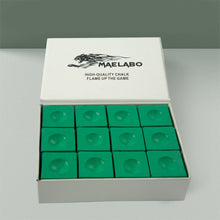 Load image into Gallery viewer, 1Box /12PCS Green Pool Cue Chalk Fine Powder Strong Adhesion Billiard Accessories