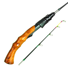 Load image into Gallery viewer, 1PC 50/60/70CM Imitation Wood Grain Curved Handle Ice Fishing Rod Joint Design Soft Tail Pole Fishing Gear Supplies
