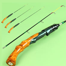Load image into Gallery viewer, 1PC 50/60/70CM Imitation Wood Grain Curved Handle Ice Fishing Rod Joint Design Soft Tail Pole Fishing Gear Supplies