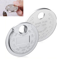 Load image into Gallery viewer, 0.6-2.4mm Range Spark Plug Gage Gap Tool Car Feeler Spark Plug Gap Coin-Type Measurement Tool