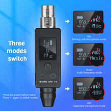Load image into Gallery viewer, UHF Wireless Microphone Converter XLR Transmitter & Receiver Receiver Transmission Adapter For Dynamic Microphone Guitar