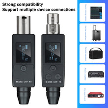 Load image into Gallery viewer, UHF Wireless Microphone Converter XLR Transmitter & Receiver Receiver Transmission Adapter For Dynamic Microphone Guitar