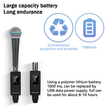 Load image into Gallery viewer, UHF Wireless Microphone Converter XLR Transmitter & Receiver Receiver Transmission Adapter For Dynamic Microphone Guitar