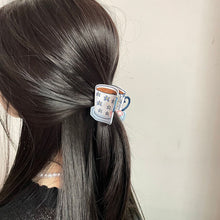 Load image into Gallery viewer, Acrylic Flower Cup Hairpin Hair Claw Clip Cute Temperamental Coffee Cup Headwear Hair Clip Hair Accessory for Women