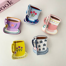 Load image into Gallery viewer, Acrylic Flower Cup Hairpin Hair Claw Clip Cute Temperamental Coffee Cup Headwear Hair Clip Hair Accessory for Women