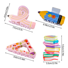 Load image into Gallery viewer, Creative Cartoon Pencil Book Hair Clip Versatile Multicolor Acrylic Hairpin Hair Claw Clip Headwear Hair Accessory for Women