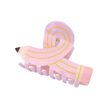Load image into Gallery viewer, Creative Cartoon Pencil Book Hair Clip Versatile Multicolor Acrylic Hairpin Hair Claw Clip Headwear Hair Accessory for Women