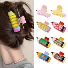 Load image into Gallery viewer, Creative Cartoon Pencil Book Hair Clip Versatile Multicolor Acrylic Hairpin Hair Claw Clip Headwear Hair Accessory for Women