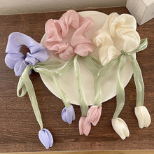 Load image into Gallery viewer, Sweet Bow Tulip Hair Band Simple Temperamental Hair Tie Highly Elastic Rubber Band Headwear Hair Accessory for Women