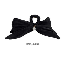 Load image into Gallery viewer, Elegant Pearl Bowknot Hair Clip Simple Temperamental Updo Hairpin Hair Claw Clip Solid Color Acrylic Headwear Hair Accessory