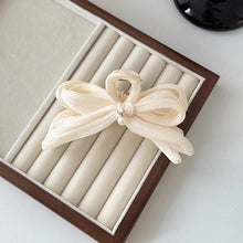 Load image into Gallery viewer, Elegant Pearl Bowknot Hair Clip Simple Temperamental Updo Hairpin Hair Claw Clip Solid Color Acrylic Headwear Hair Accessory