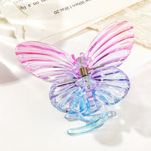 Load image into Gallery viewer, Colourful Gradient Transparent Hairpin Square Pumpkin Butterfly Hair Claw Clip Simple Versatile Headwear Hair Clip Hair Accessory