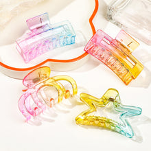 Load image into Gallery viewer, Colourful Gradient Transparent Hairpin Square Pumpkin Butterfly Hair Claw Clip Simple Versatile Headwear Hair Clip Hair Accessory