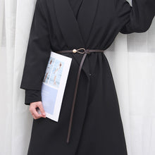 Load image into Gallery viewer, Simple Alloy Buckle Knot Waistband Temperamental Stylish Adjustable Artificial Leather Belt Waist Decoration Belt for Women