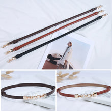 Load image into Gallery viewer, Versatile Alloy Pearl Buckle Waist Belt Casual Adjustable Imitation Leather Thin Waistband Skirt Jacket Waist Decoration Belt