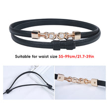Load image into Gallery viewer, Versatile Alloy Pearl Buckle Waist Belt Casual Adjustable Imitation Leather Thin Waistband Skirt Jacket Waist Decoration Belt